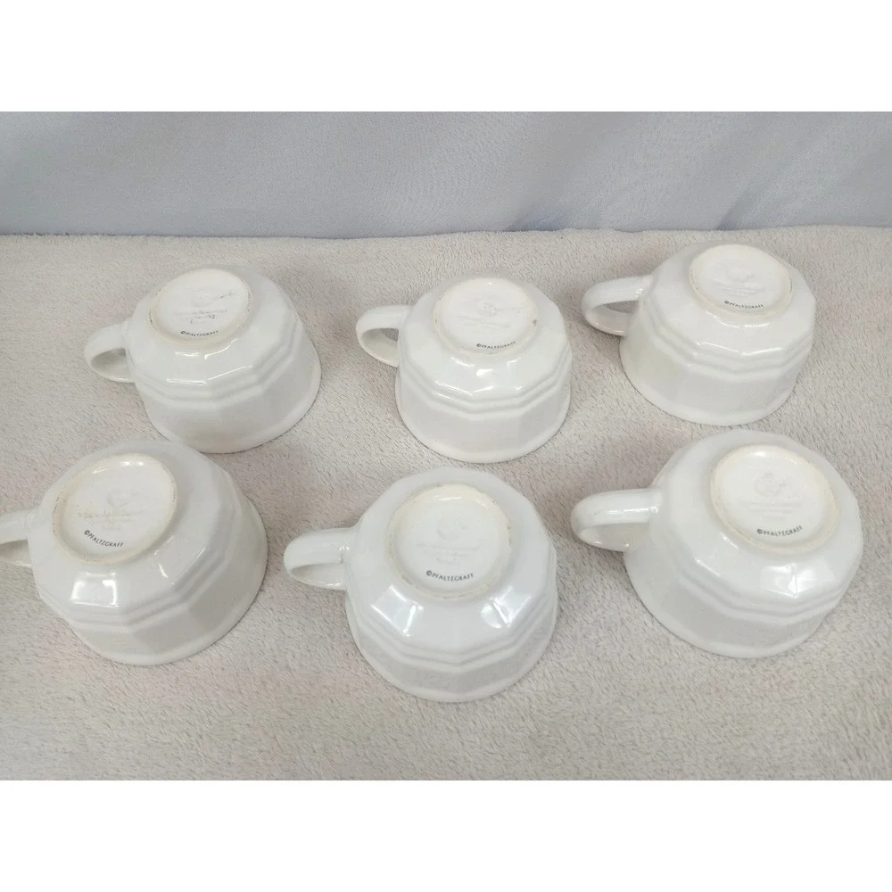 Set of 6 Pfaltzgraff Christmas Heritage Cups Mugs Holiday Christmas Tree Green T - Picture 8 of 13